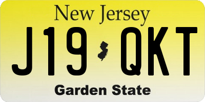 NJ license plate J19QKT