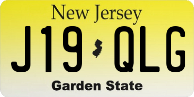 NJ license plate J19QLG