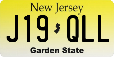 NJ license plate J19QLL