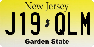 NJ license plate J19QLM
