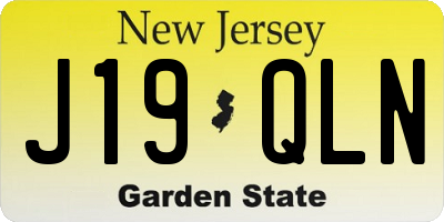 NJ license plate J19QLN