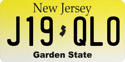 NJ license plate J19QLO