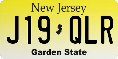 NJ license plate J19QLR