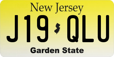 NJ license plate J19QLU
