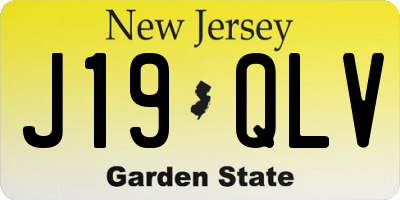 NJ license plate J19QLV