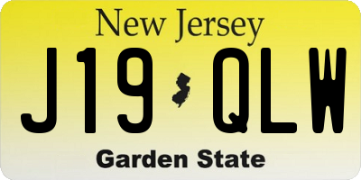 NJ license plate J19QLW