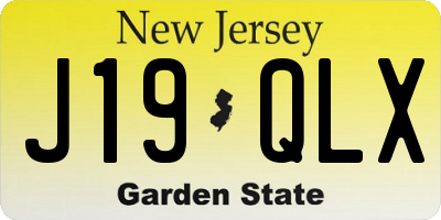 NJ license plate J19QLX