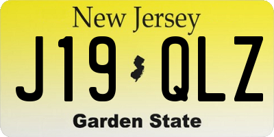 NJ license plate J19QLZ