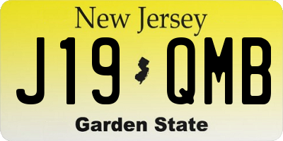 NJ license plate J19QMB