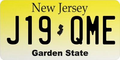 NJ license plate J19QME