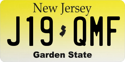 NJ license plate J19QMF