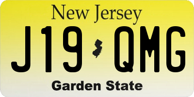 NJ license plate J19QMG