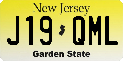 NJ license plate J19QML