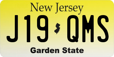 NJ license plate J19QMS
