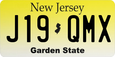 NJ license plate J19QMX