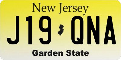 NJ license plate J19QNA