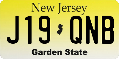 NJ license plate J19QNB