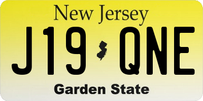 NJ license plate J19QNE