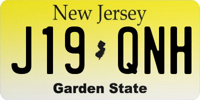 NJ license plate J19QNH