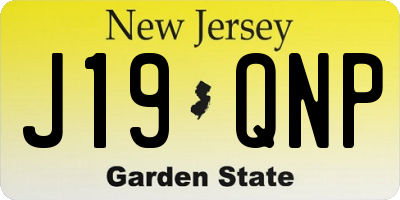NJ license plate J19QNP
