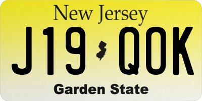 NJ license plate J19QOK