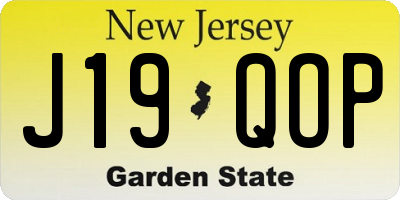 NJ license plate J19QOP