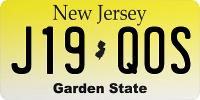 NJ license plate J19QOS