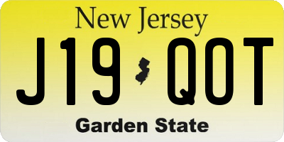 NJ license plate J19QOT
