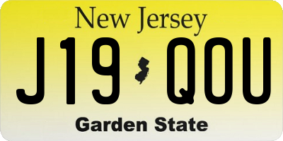 NJ license plate J19QOU
