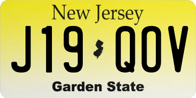 NJ license plate J19QOV