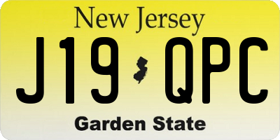 NJ license plate J19QPC