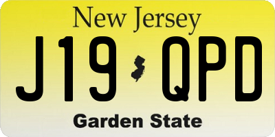 NJ license plate J19QPD