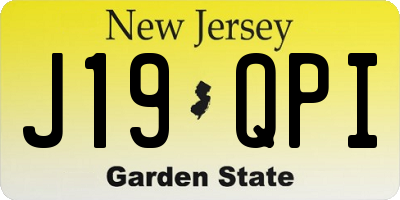 NJ license plate J19QPI