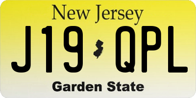 NJ license plate J19QPL