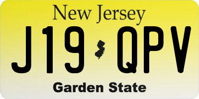 NJ license plate J19QPV