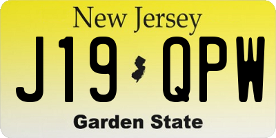 NJ license plate J19QPW