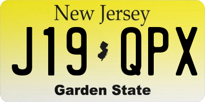 NJ license plate J19QPX