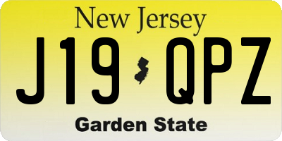 NJ license plate J19QPZ