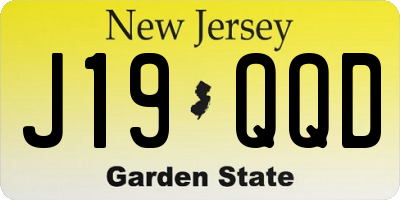 NJ license plate J19QQD
