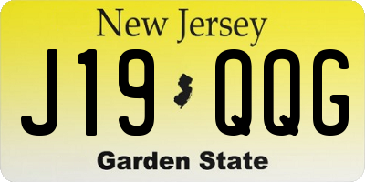NJ license plate J19QQG