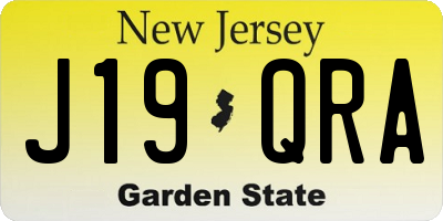 NJ license plate J19QRA