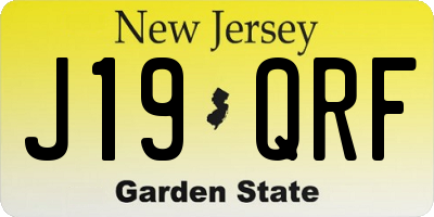 NJ license plate J19QRF