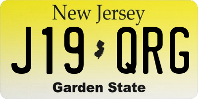 NJ license plate J19QRG