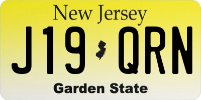 NJ license plate J19QRN