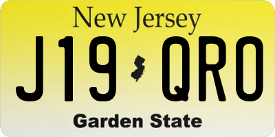NJ license plate J19QRO