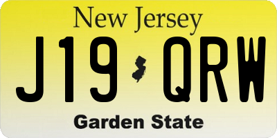 NJ license plate J19QRW