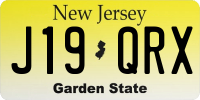 NJ license plate J19QRX