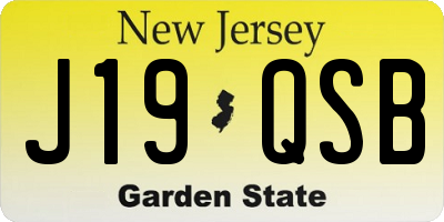 NJ license plate J19QSB