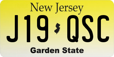 NJ license plate J19QSC