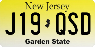 NJ license plate J19QSD